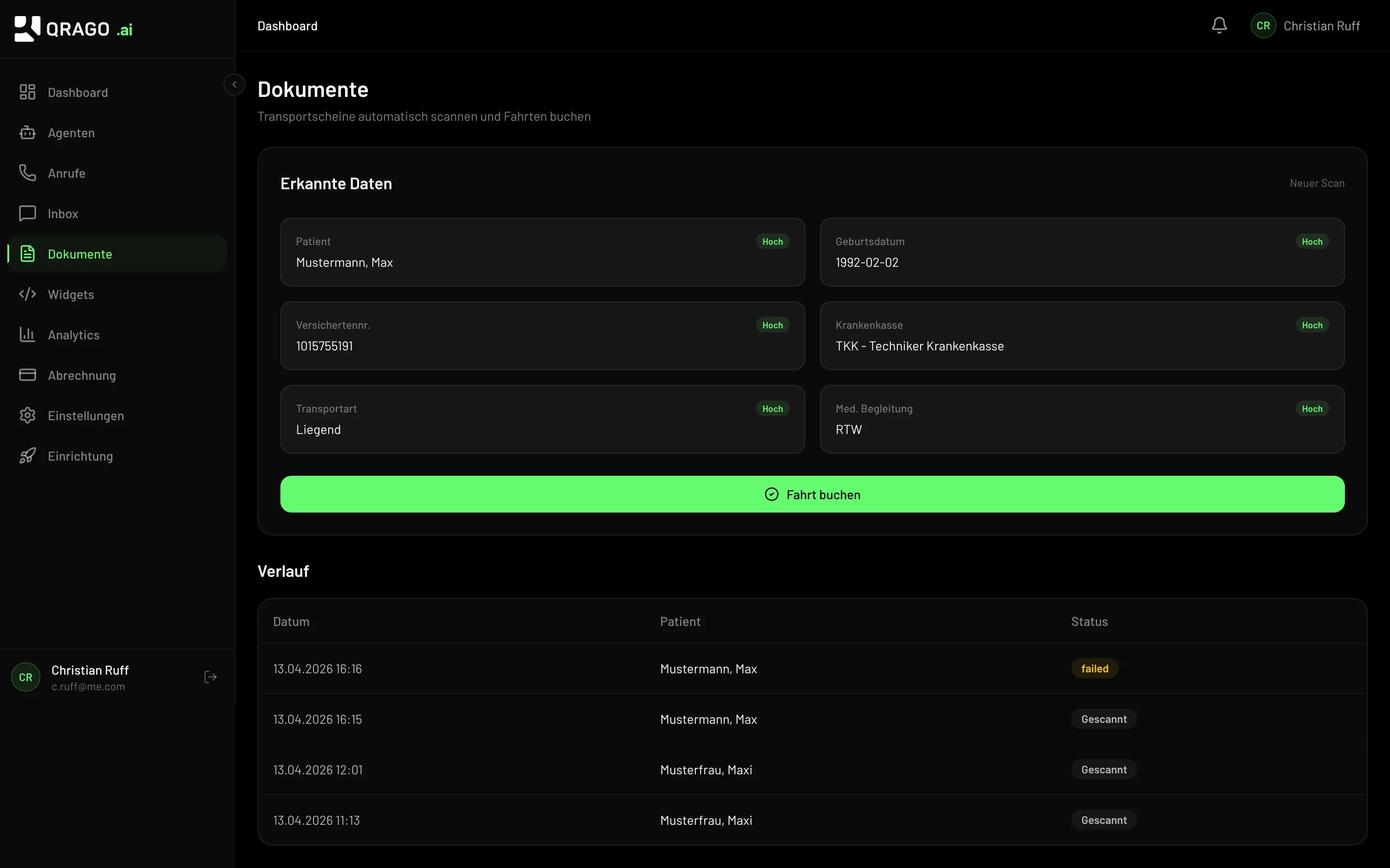 Document AI Transportschein-Scanner